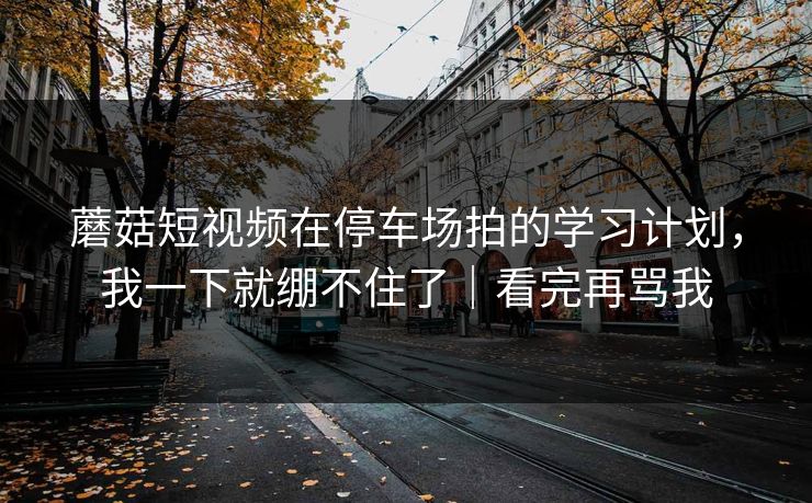蘑菇短视频在停车场拍的学习计划，我一下就绷不住了｜看完再骂我