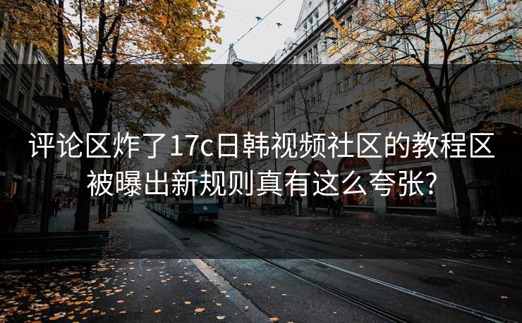 评论区炸了17c日韩视频社区的教程区被曝出新规则真有这么夸张?
